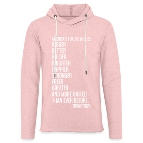 Brighter Future Signature Terry Hoodie - cream heather pink