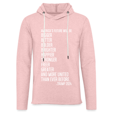 Brighter Future Signature Terry Hoodie - cream heather pink