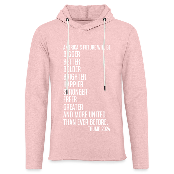 Brighter Future Signature Terry Hoodie - cream heather pink