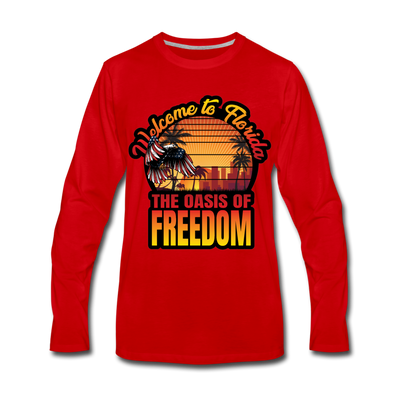 MEN'S LONG-SLEEVE OASIS OF FREEDOM SHOP! - red