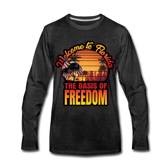 MEN'S LONG-SLEEVE OASIS OF FREEDOM SHOP! - charcoal gray