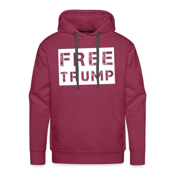 FREE TRUMP White Logo Hoodie - burgundy